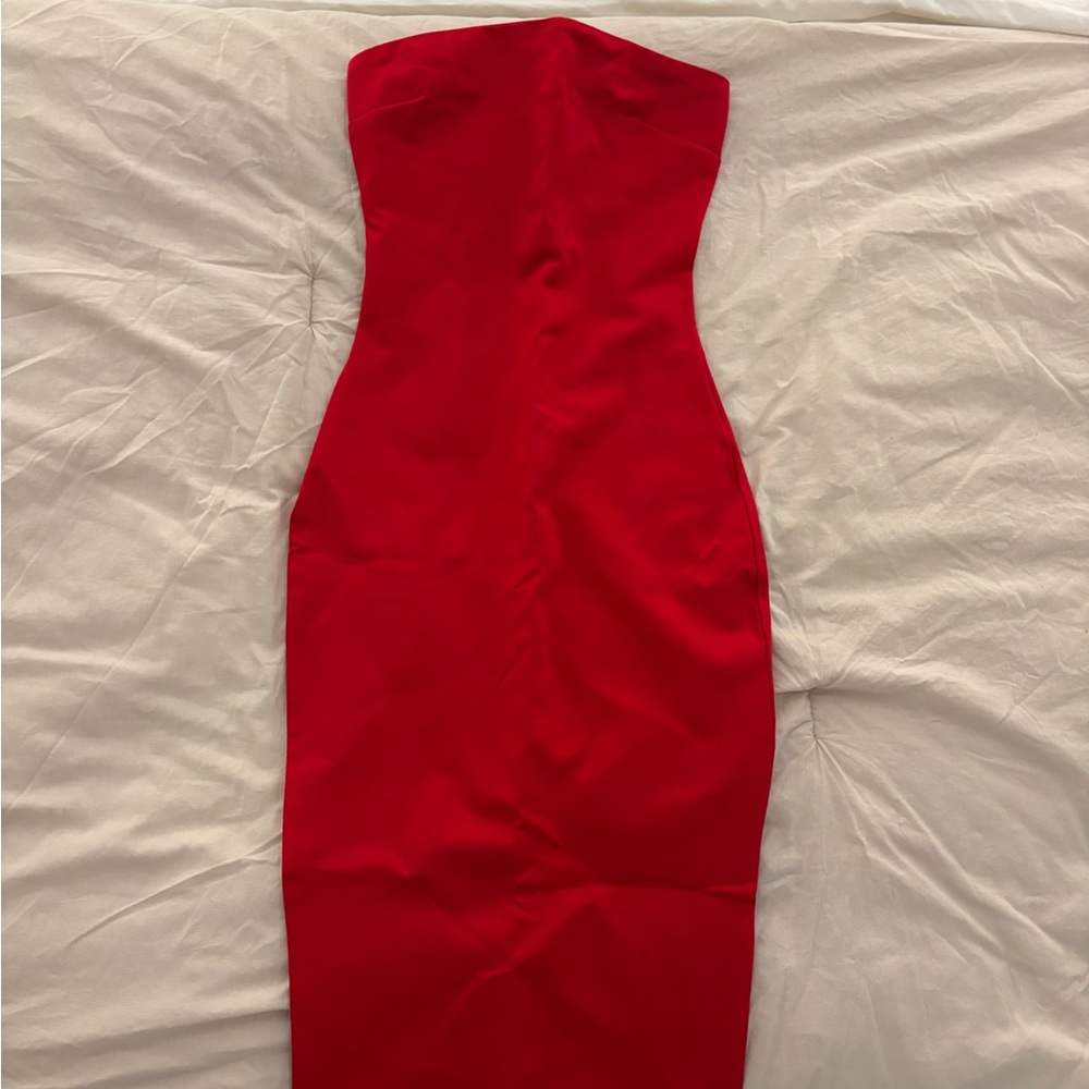 Superdown Vibrant Red Strapless Dress